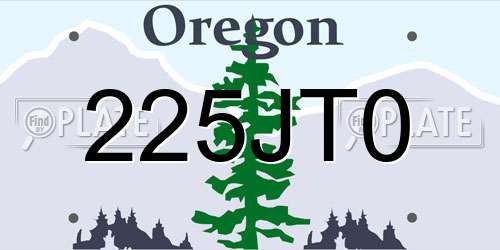 225JT0 Oregon License Plate