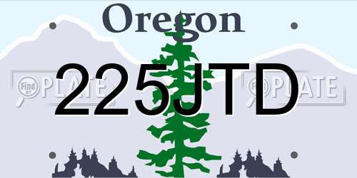 225JTD Oregon License Plate