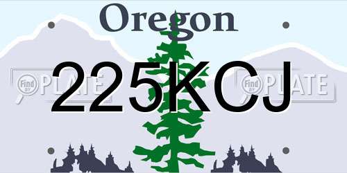225KCJ Oregon License Plate