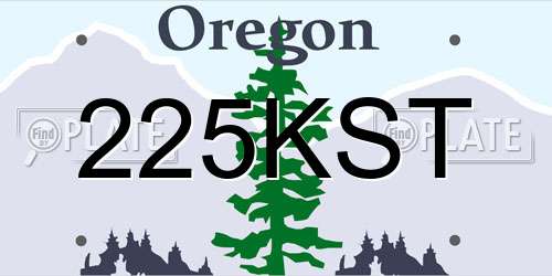 225KST Oregon License Plate