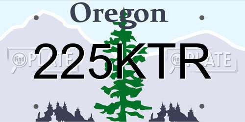 225KTR Oregon License Plate