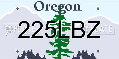 225LBZ Oregon License Plate