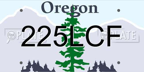 225LCF Oregon License Plate