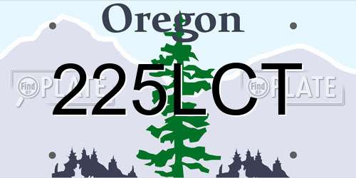 225LCT Oregon License Plate