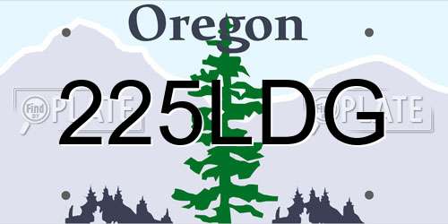 225LDG Oregon License Plate