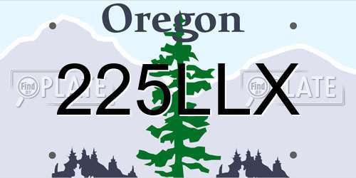 225LLX Oregon License Plate