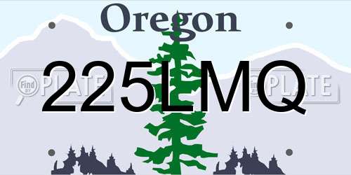 225LMQ Oregon License Plate