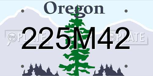 225M42 Oregon License Plate