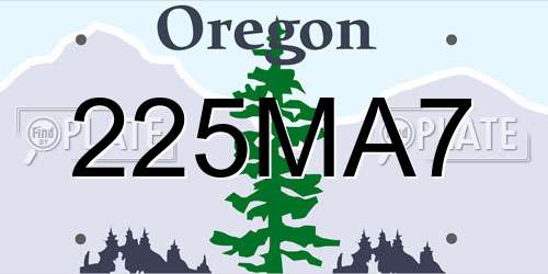 225MA7 Oregon License Plate
