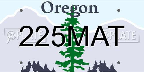 225MAT Oregon License Plate