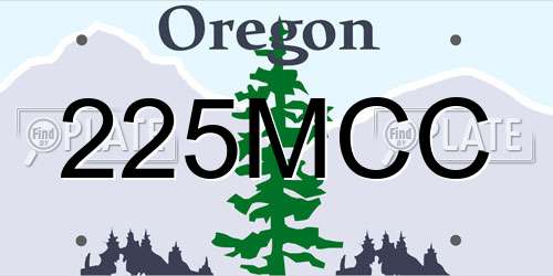 225MCC Oregon License Plate