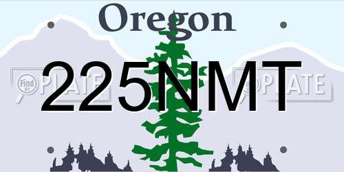 225NMT Oregon License Plate