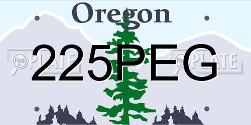 225PEG Oregon License Plate