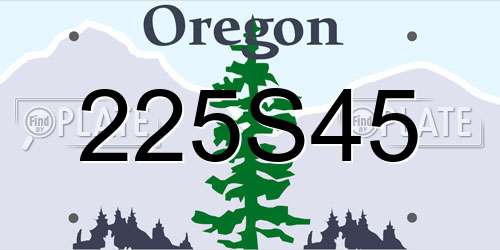 225S45 Oregon License Plate
