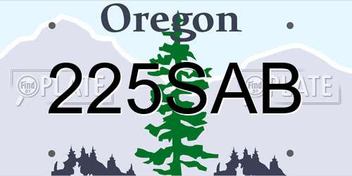 225SAB Oregon License Plate