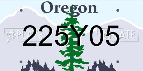 225Y05 Oregon License Plate
