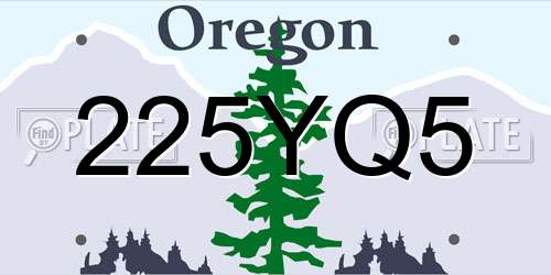 225YQ5 Oregon License Plate
