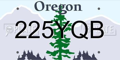 225YQB Oregon License Plate