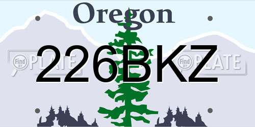 226BKZ Oregon License Plate