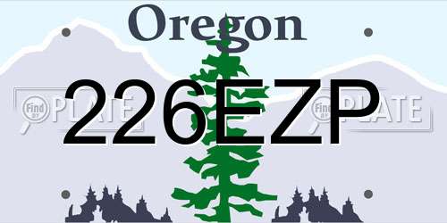 226EZP Oregon License Plate