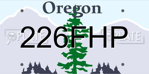 226FHP Oregon License Plate