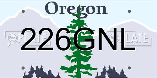 226GNL Oregon License Plate