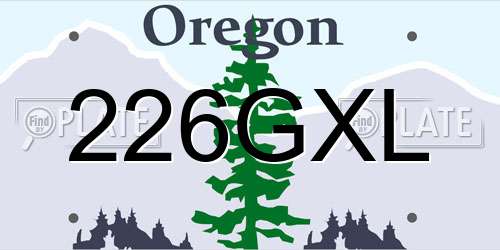 226GXL Oregon License Plate