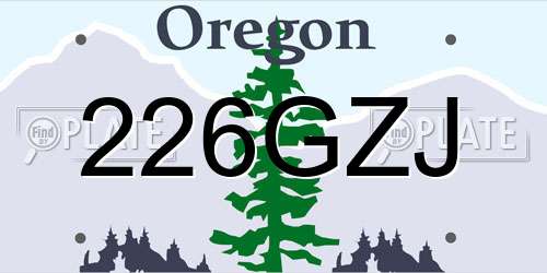 226GZJ Oregon License Plate