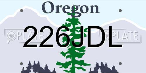 226JDL Oregon License Plate