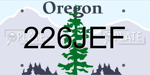 226JEF Oregon License Plate