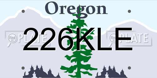 226KLE Oregon License Plate