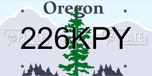 226KPY Oregon License Plate