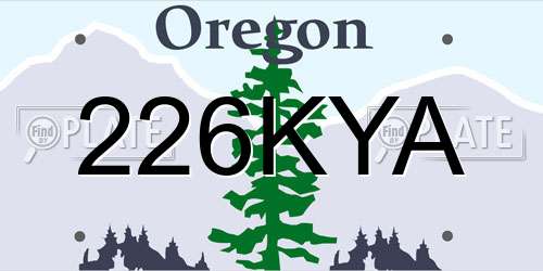 226KYA Oregon License Plate