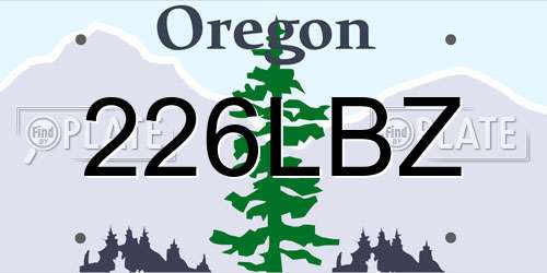 226LBZ Oregon License Plate