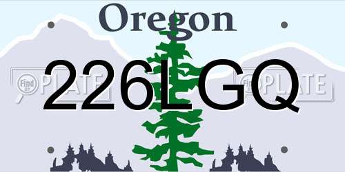 226LGQ Oregon License Plate