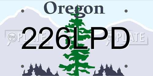 226LPD Oregon License Plate
