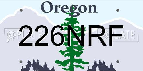 226NRF Oregon License Plate