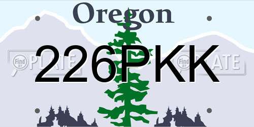 226PKK Oregon License Plate