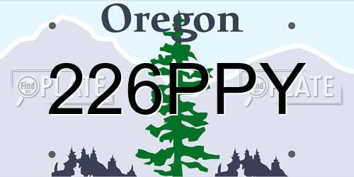 226PPY Oregon License Plate