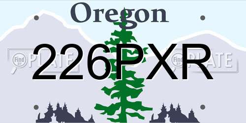 226PXR Oregon License Plate