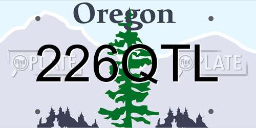 226QTL Oregon License Plate