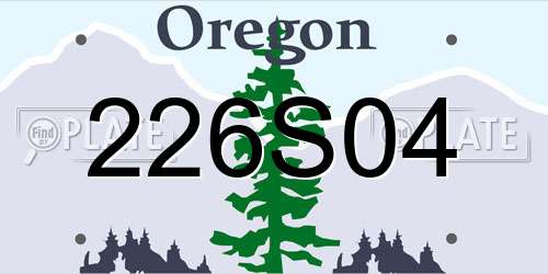 226S04 Oregon License Plate