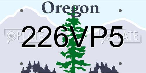 226VP5 Oregon License Plate
