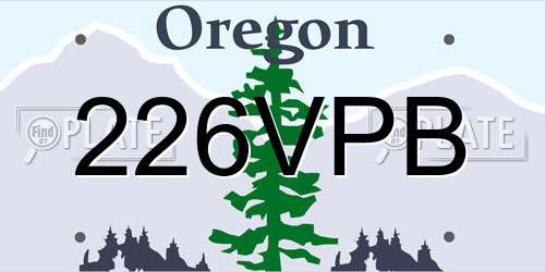 226VPB Oregon License Plate