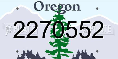 2270552 Oregon License Plate