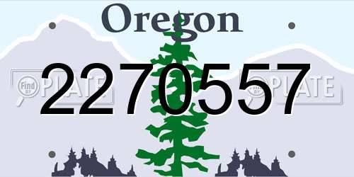 2270557 Oregon License Plate