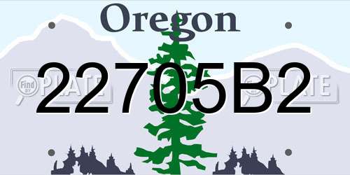 22705B2 Oregon License Plate