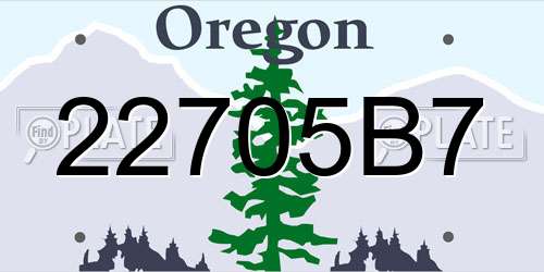 22705B7 Oregon License Plate