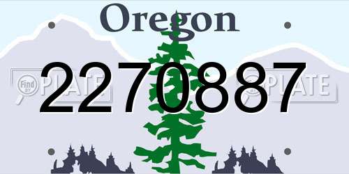 2270887 Oregon License Plate