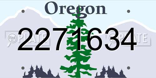 2271634 Oregon License Plate
